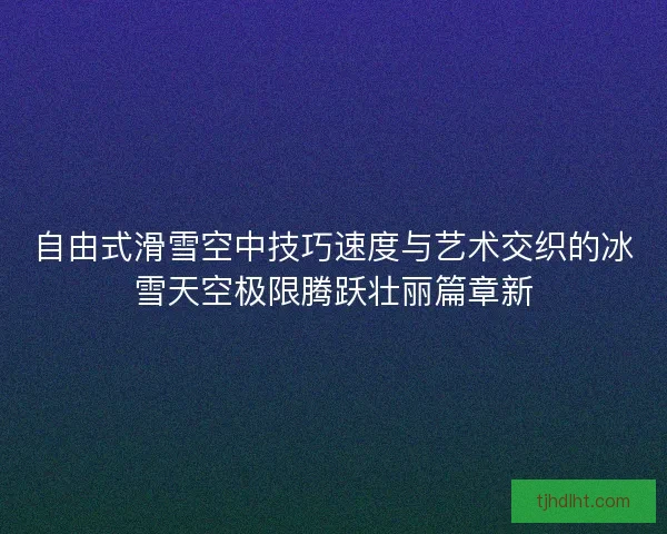 自由式滑雪空中技巧速度与艺术交织的冰雪天空极限腾跃壮丽篇章新