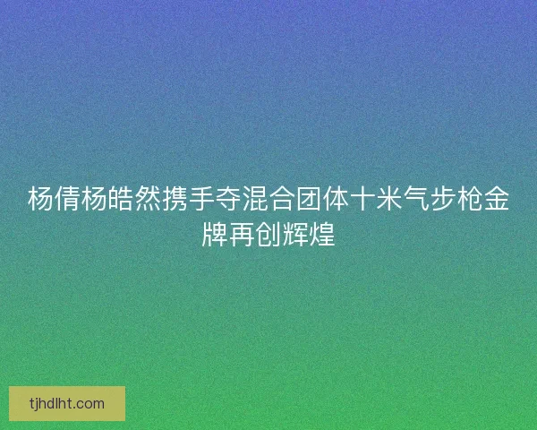 杨倩杨皓然携手夺混合团体十米气步枪金牌再创辉煌 杨倩杨皓然携手夺混合团体十米气步枪金牌再创辉煌